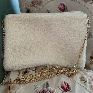 New Chic Cream Shearling Crossbody Bag